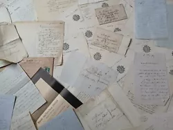 Joli Lot Documents Anciens Lettres Manuscrit Etc... Autographes.  46 documents !