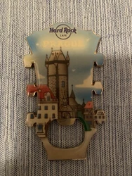 Hard Rock Cafe Prague - Clock Tower City Icon - Guitar Head Magnet Bottle Opener. Shipped with USPS First Class Package.