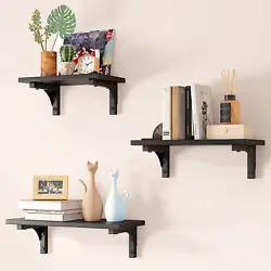 Floating Shelves Wood for Wall,Set of 3 Rustic Floating Shelves for Storage,Wider Shelving Wall Mounted for Kitchen,...