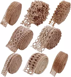 Material: natural jute twine and white cotton thread,soft,strong and durable. Decorate mason jars,vases,bottles,cakes....
