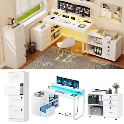 1 x L Shaped Desk or 1x File Cabinet or 1x L Shaped Desk+ File Cabinet Set. Type 1- L Shaped Computer Desk with File...