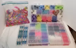 3 Rainbow Loom Storage Cases TONS of Rubber Bands and More. You get everything pictured. There are thousands of bands....