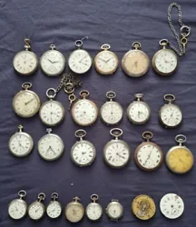 Lot De Montres Goussets Argent Et Metal - Art Déco Art Nouveau Watch Pocket.  Il y a certaines Montres en argent...