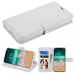 For Samsung S6 Leather Flip Wallet Phone Holder Protective Case Cover WHITE Samsung S6 Leather Flip Wallet Phone Holder...
