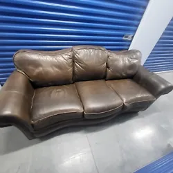 Hancock and Moore Brown Leather Down Fill Sofa. Used Good Condition. See Pics. Needs a leather reconditioning but over...