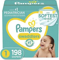 Gentle on babys delicate skin, Pampers Swaddlers Disposable Diapers is hypoallergenic and free of parabens and latex...
