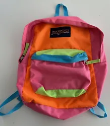 JanSport T501 Superbreak Backpack Neon Colors. Good used condition