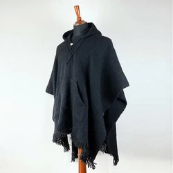 This is a brand new unisex poncho, made of alpaca llama wool yarn. It is very light, extremely soft, warm, very soft to...