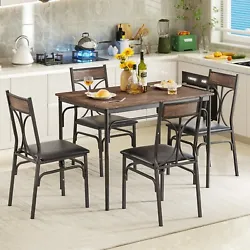 Make your dining table and chairs more solid. Can accommodate up to 4 people. 【Space Saving】Due to its compact...