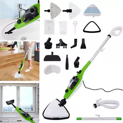 11 in 1 Steam Mop deodorizes sanitizes and increases cleaning power by converting water to steam. effortlessly steam...