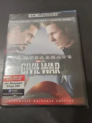Captain America: Civil War (4K Ultra HD + Blu-Ray + Digital) Brand New Sealed.