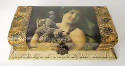 For your consideration is an antique portrait style dresser box, possibly a glove box or for trinkets and more. It...