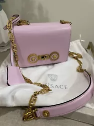 VERSACE Mini Icon light pink dual Medusa turnlock greca chain shoulder bag. Bag is an excellent condition only worn...