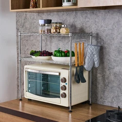 1 x Kitchen Microwave Oven Rack. Putting this storage shelf over oven or macro wave in kitchen to get more space to...