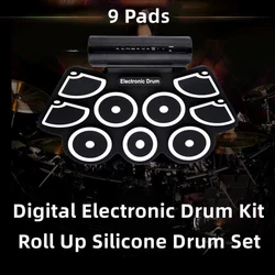 Matériau : silicone. 9 coussinets de batterie : cymbale crash, tom haut, Snare, chapeau haut/fermé, tom à plancher...