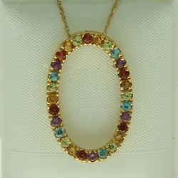 1.40 CTW Multi colored semi precious gemstones. (chain in photo is not included).