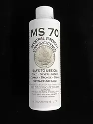 MS 70 8 oz. Coin Cleaner Brightener for Gold Silver Copper Bronze Brass Nickel MS 70 8 oz. BottleCoin Cleaner...