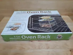 Real Simple Solutions 3-Tier Adjustable Oven Rack Collapsible oven/dishwasher safe!!! easy to use easy to clean bakes...
