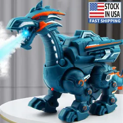 Specification： Name: Childrens Walking Spray Mechanical Battle Dragon Gross weight: 340g Material: ABS material...