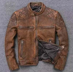 Superior Quality Soft Real Sheep Leather jacket. Color: Tan Brown Waxy Antique Look. FREE DUST COVER. Washed and Waxing...