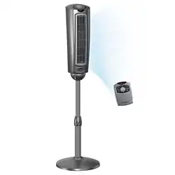 Convenience is key with this Lasko pedestal tower fan. It features a trusted, fused safety plug - the Blue Plug - as an...