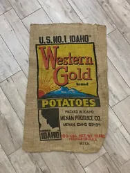 vintage burlap potato sacks. Condition is New old stock. Shipped with USPS Priority Mail. Found in old warehouse