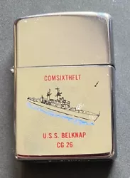 ZIPPO - U.S.S. BELKNAP - CG-26 - Chromé 1989 - Neuf - réf, 617.