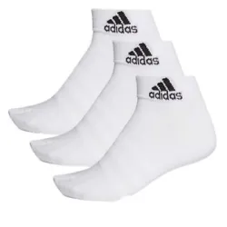 Adidas Cushioned Ankle Socks White 3 Pack DZ9365  DZ9379- Classic Adidas logo. Adult and Children Sizes Available