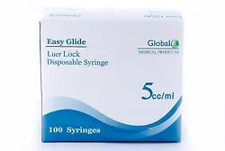 5ML /5 CC SYRINGES ONLY WITH LUER LOCK 5 ML STERILE ( 50 Syringes). GLOBAL EASY GLIDE 5 cc LUER LOCK SYRINGES 5 mL NEW!...