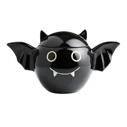 Our delightfully adorable ceramic cookie jar takes the not-so-scary form of a baby black bat with big yellow eyes,...