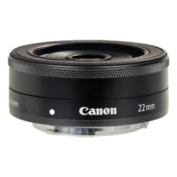 MFR# 5985B002. Canon EF-M 22mm f/2 STM Lens. It features smooth and continuous AF with a built-in stepping motor, as...