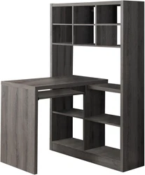 I Storage-Bookcase Left or Right Set Up-Corner Desk with Multiple Adjustable Shelves, 60