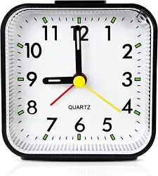 Small Analog Alarm Clock Battery Operated, Travel Silent with No Ticking Analog Quartz Snooze and Light, Bedrooms,...