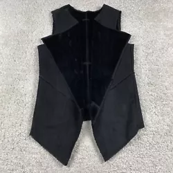 Guess Faux Leather and Faux Fur Black Modern Vest Size Medium.