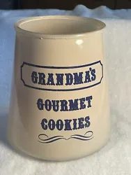 Vintage Bartlett Collins Grandmas Gourmet Cookies Glass Cookie Jar Blue (No Lid). Tall 7.5”Widest about 7”No chips...