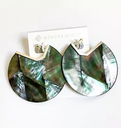 KENDRA SCOTT KAI BRIGHT SILVER EARRINGS IN BLACK MOTHER OF PEARL. New Other Condition (display earrings) on KS Earring...