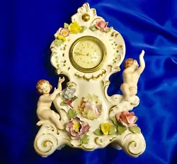 Vtg Sandizell German Bavaria Porcelain Mantel Wind Up Clock. The clock is about 10 1/2” in height, about 7” wide,...