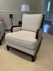 Stickley Lounge Chair With Ottoman 30x36x33 Newly Upholstered. Some minor scratches on arms and legs,Please contact...