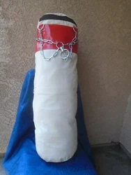This Punching bag is excellent. The punching bag is made of Sturdy canvas. front side of the punching bag. The punching...