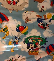 For your consideration is a vintage Mickey Mouse Air Mobile twin flat sheet by Pacific. The flat sheet is in good...