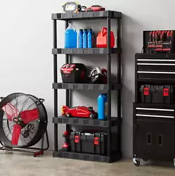 This Hyper Tough Black Plastic 5 Shelf Shelving Unit is a great solution for all your storage needs. This shelving unit...