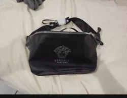 Versace Belt Bag Black Travel Pouch Fanny Pack Crossbody Medusa Designer Unisex.