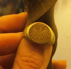 Ancienne bague anneau de soldat poilu