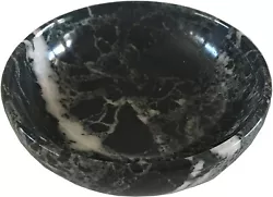 Marble Incense Burner Bowl-Black Zebra. Smudge Pot for Resin, Charcoal and Cones.