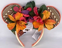 Floral headband with Moana design. Mouse Ears Headband. Disney Parks. FREE scheduling, supersized images.