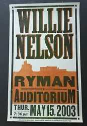 RYMAN AUDITORIUM. WILLIE NELSON. NASHVILLE, TN.