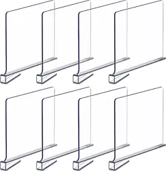 [Maximize Closet Storage with Versatile Transparent Dividers] Our closet shelf dividers for wood shelves make...