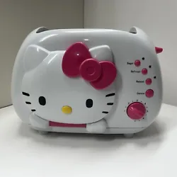 Hello Kitty 2-Slice Wide Slot Toaster KT5211 Bread / Bagel White & Pink SanrioTested and works. Very clean.