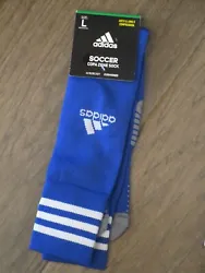 You are looking at a new ADIDAS SOCCER COPA ZONE CUSHION IV OVER THE CALF BLUE / WHITE SOCKS SIZE LARGE.