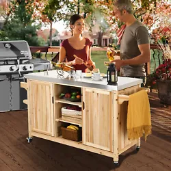 Lockable Wheels: Roll it for serving or lock it firmly next to you for outdoor BBQ party,gathing & entertaining. 201...